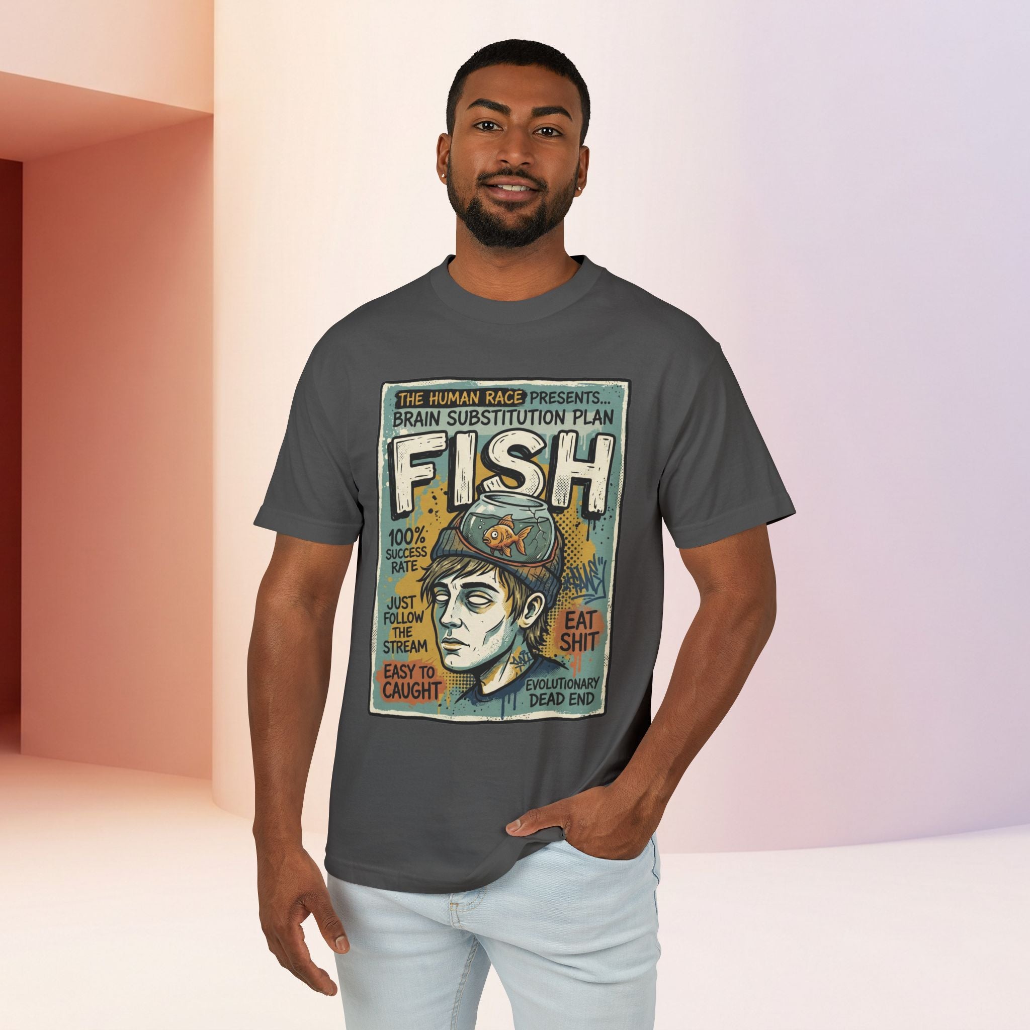 Fish Brain | Unisex Vintage Surreal Graphic Tee