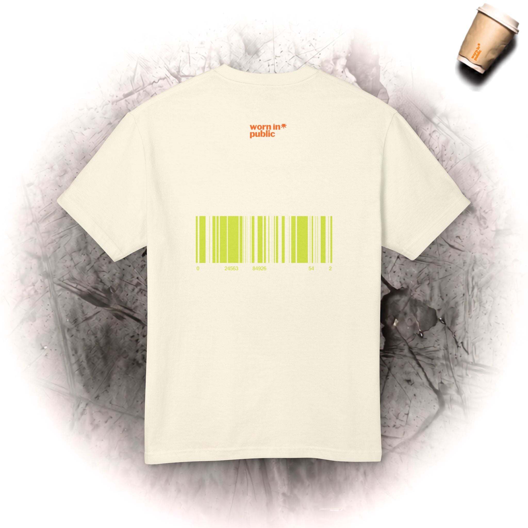 Luxuries of Life Neon Abstrakte Wellen-T-Shirt | Barcode-Grafik-T-Shirt
