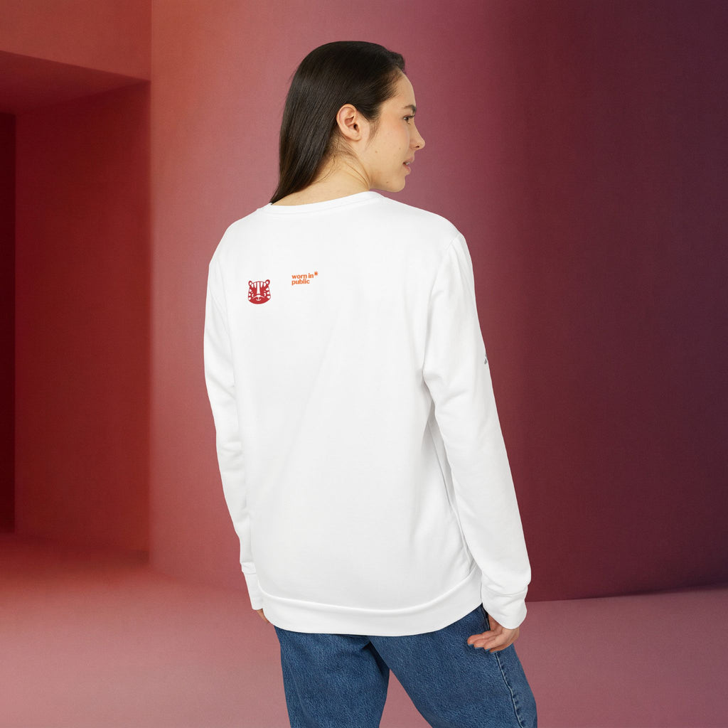 For a Wolf Crewneck Sweatshirt | Red Graphic Fleece Pullover