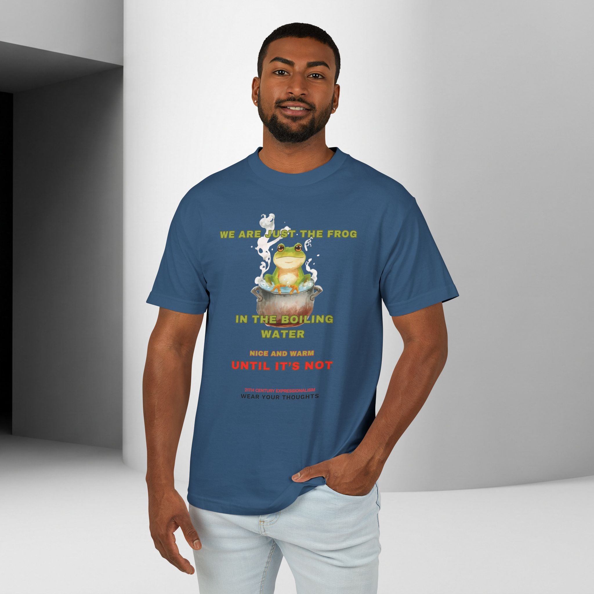 Frosch im kochenden Wasser Grafik-T-Shirt | Unisex T-Shirt mit sozialem Kommentar