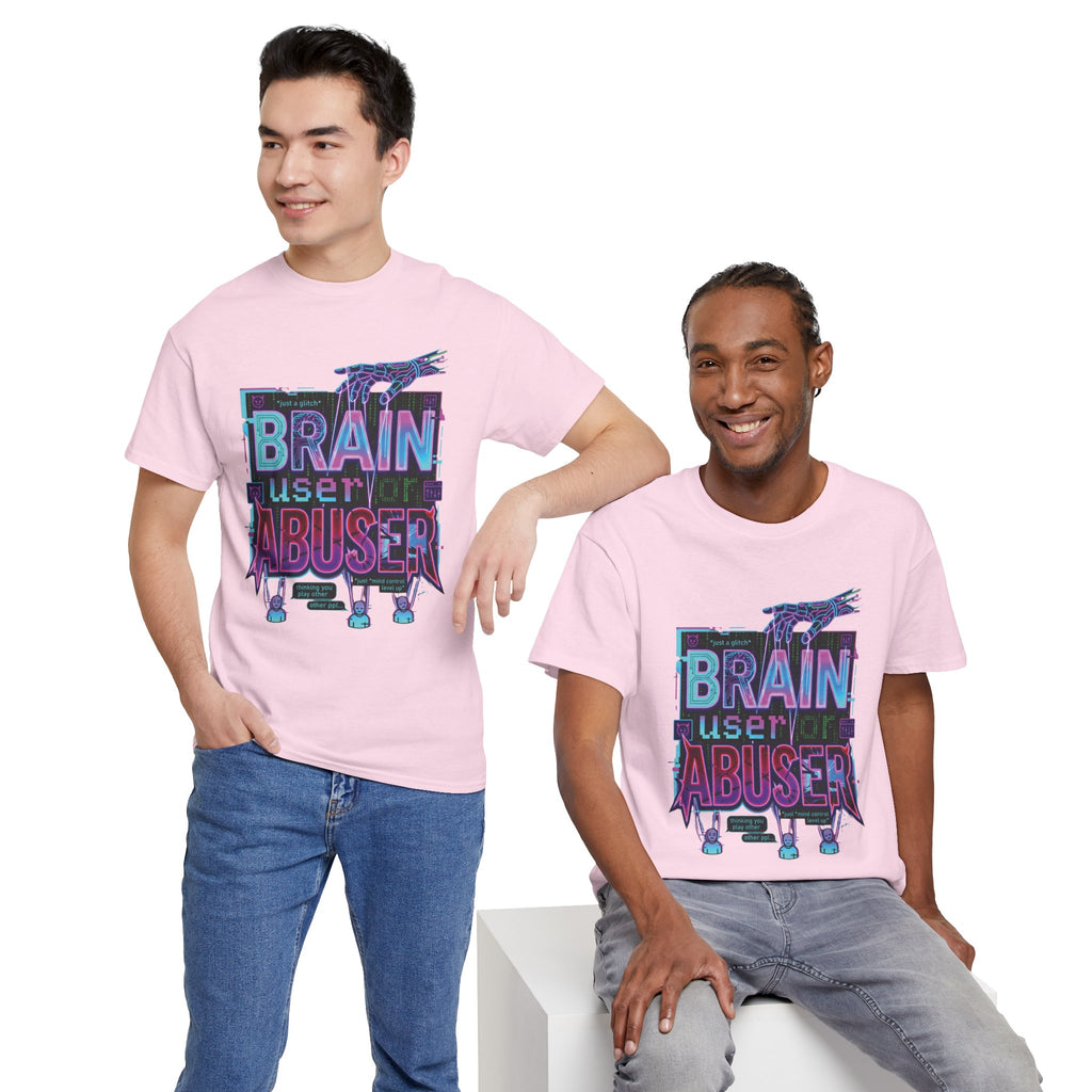 Brain User or Abuser GEN Z Unisex Tee — Retro Cyberpunk "Use Your Brain" Graphic T-Shirt