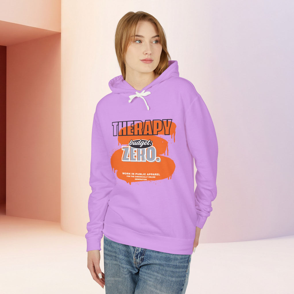 Therapy Budget Zero Hoodie | Funny Mental Health Humor Pullover