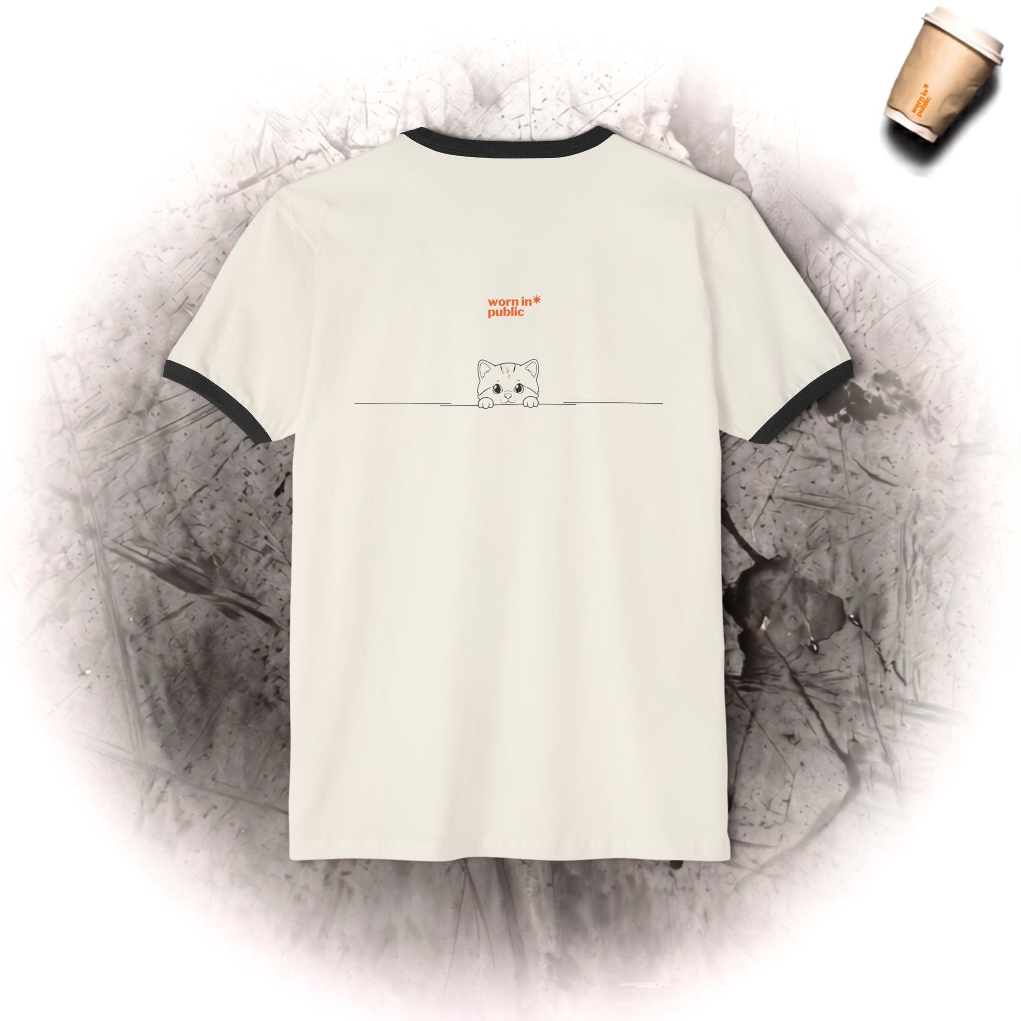 3 Kätzchen voller Niedlichkeit Unisex Ringer-T-Shirt | Süßes Katzen-Grafik-T-Shirt