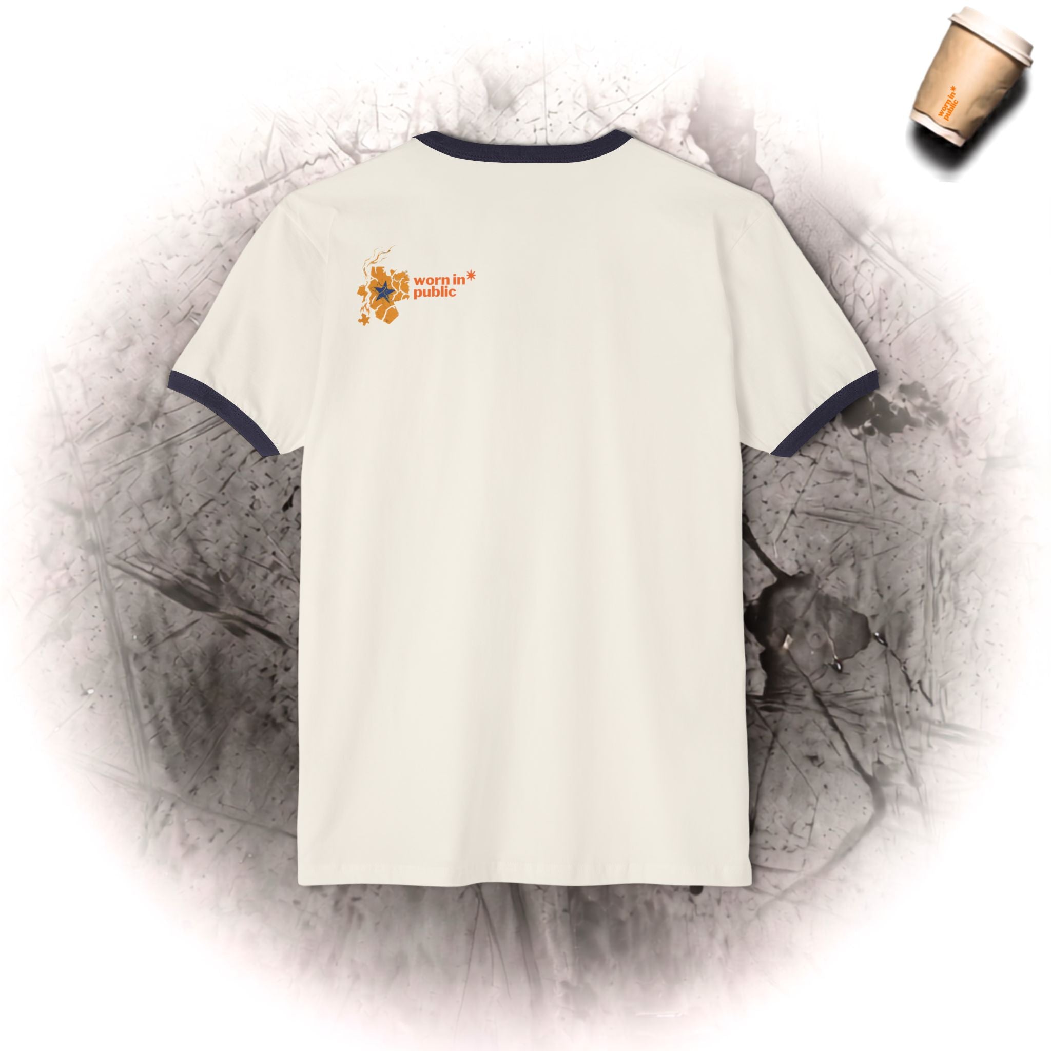 Kaputt Graphic Ringer T-Shirt — Vintage Unisex Distressed Map Design