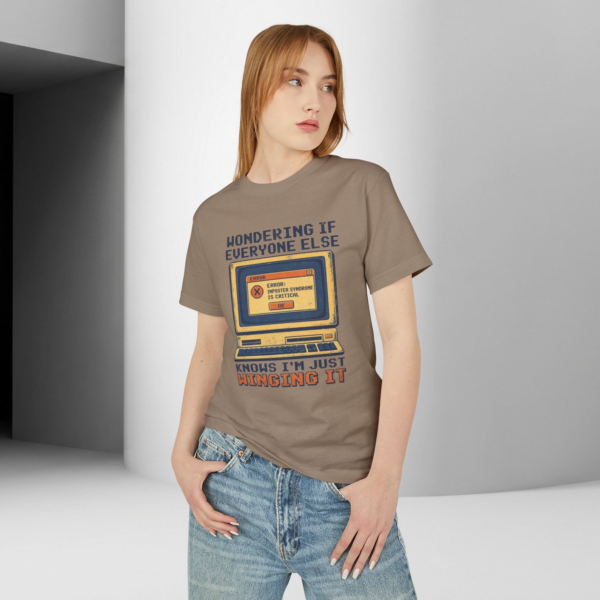 Winging It Retro Computer Unisex Tee — Funny Vintage Tech Graphic T-Shirt