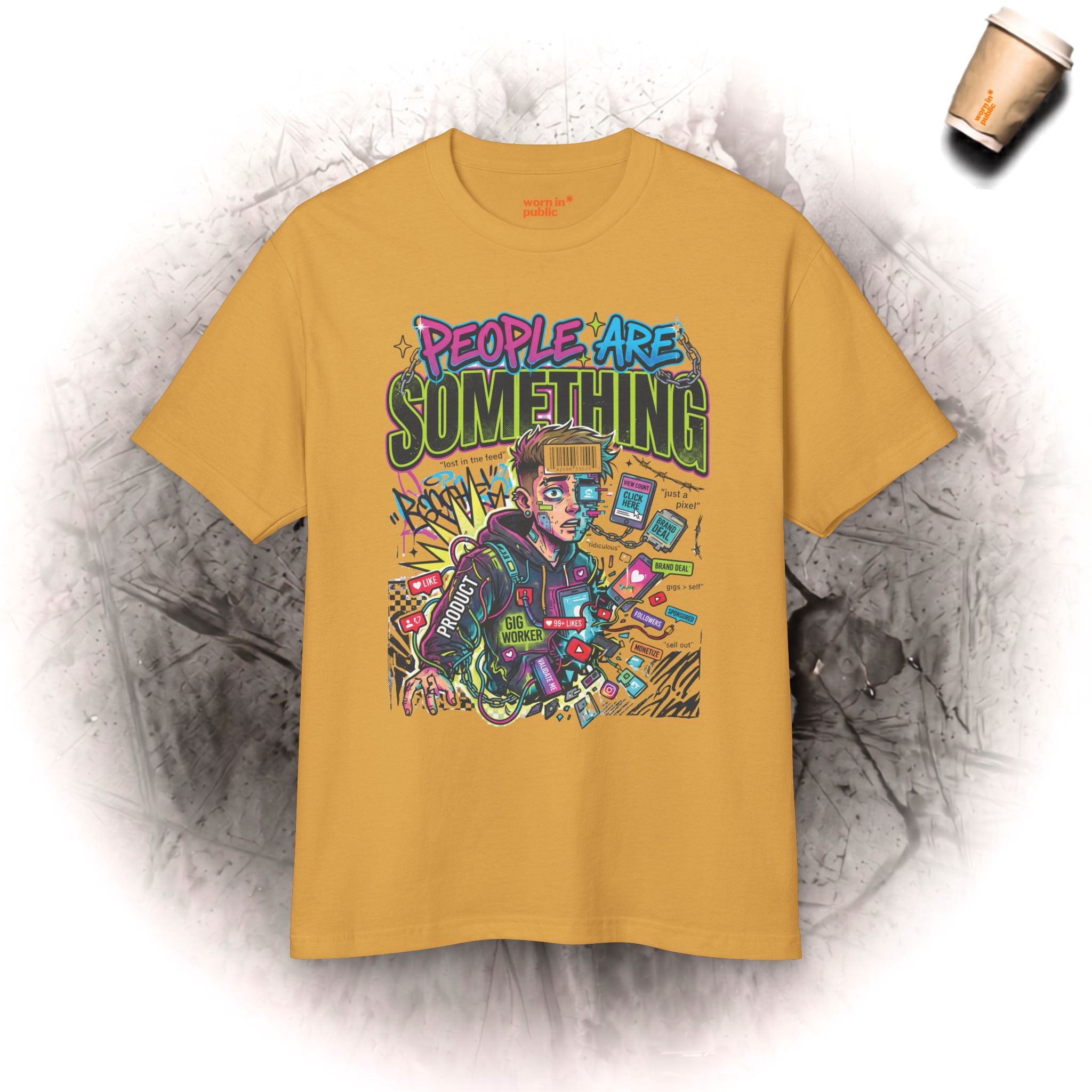 Menschen Sind Etwas | Unisex Retro Cyber Pop Art Grafik-T-Shirt