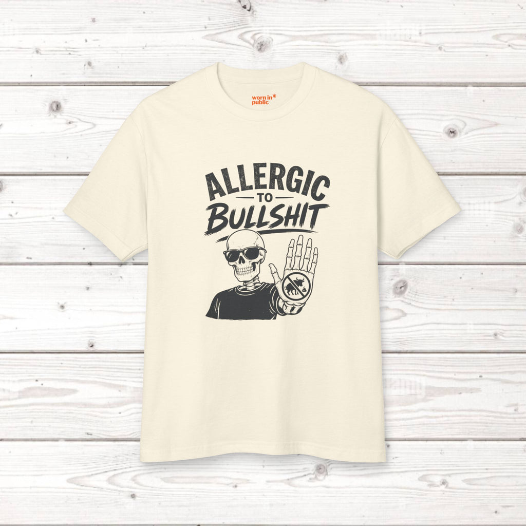 Allergic to Bullshit Unisex Tee — Graphic Skull Hand Tee