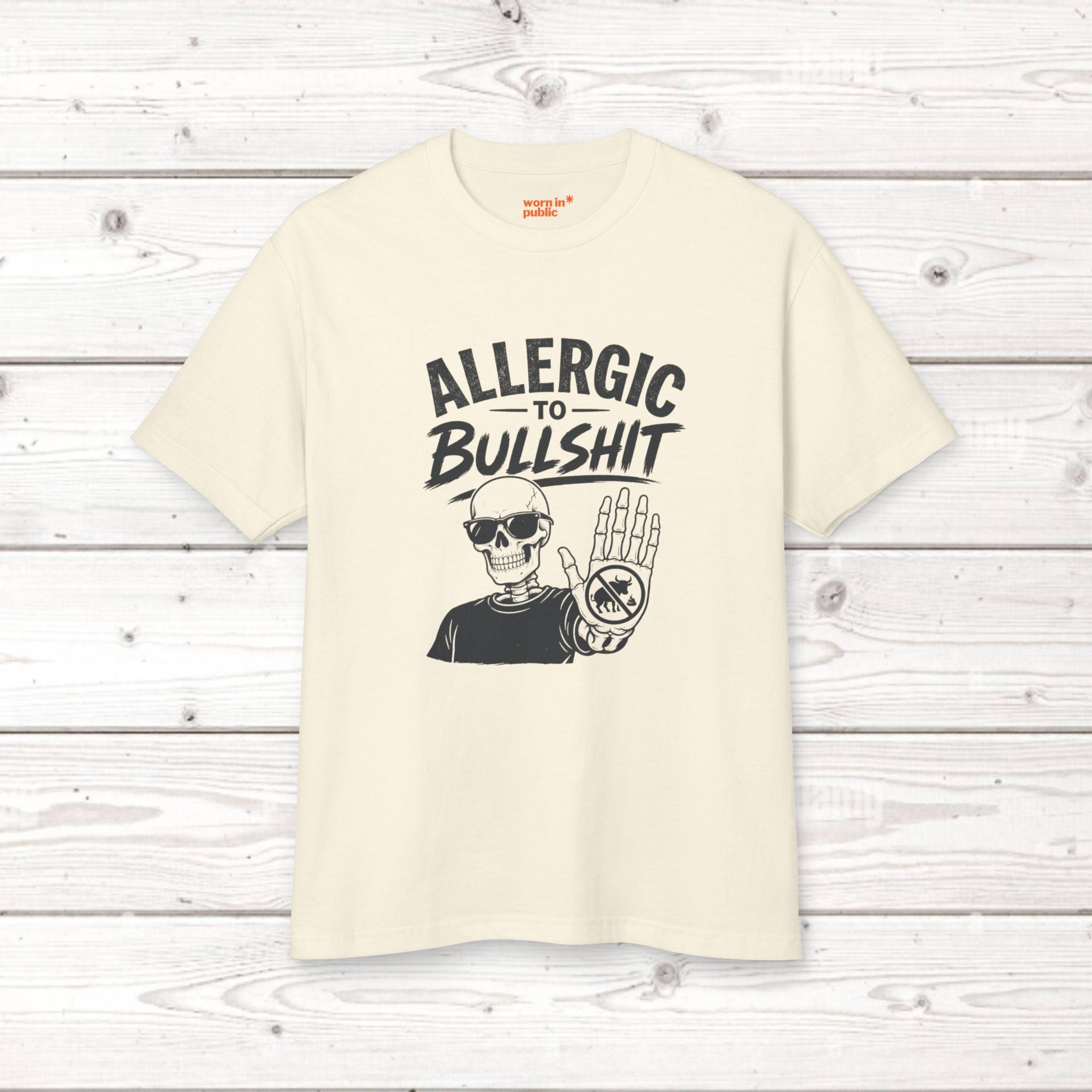 Allergic to Bullshit Unisex Tee — Graphic Skull Hand Tee