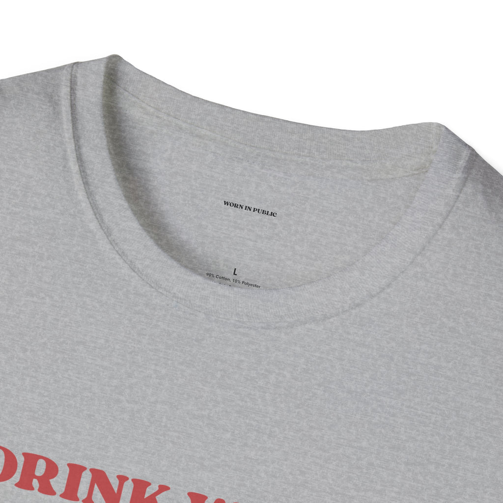 Drink Wine, Scare Easily, Repeat T-Shirt | Funny Smiling Face Graphic Tee