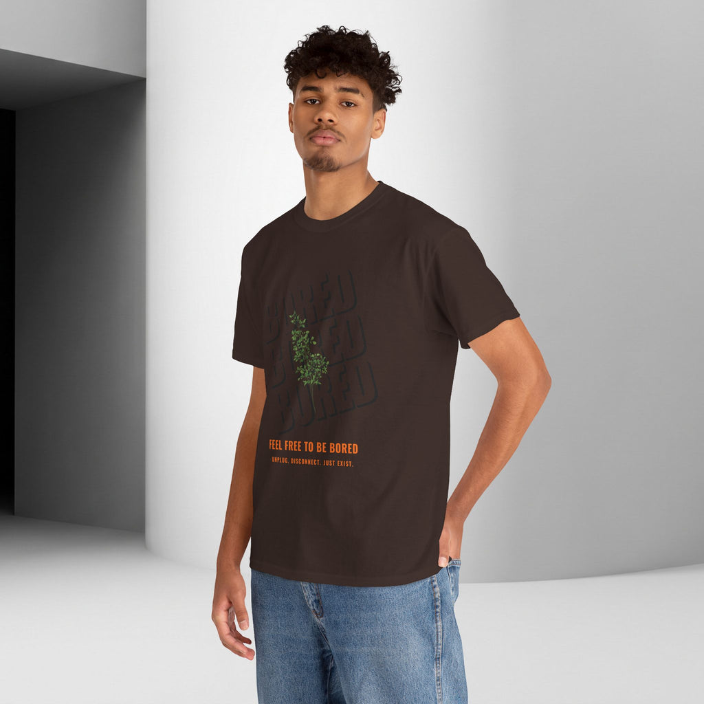 Unisex Botanical Tee — "Feel Free to Be Bored" Graphic T-Shirt