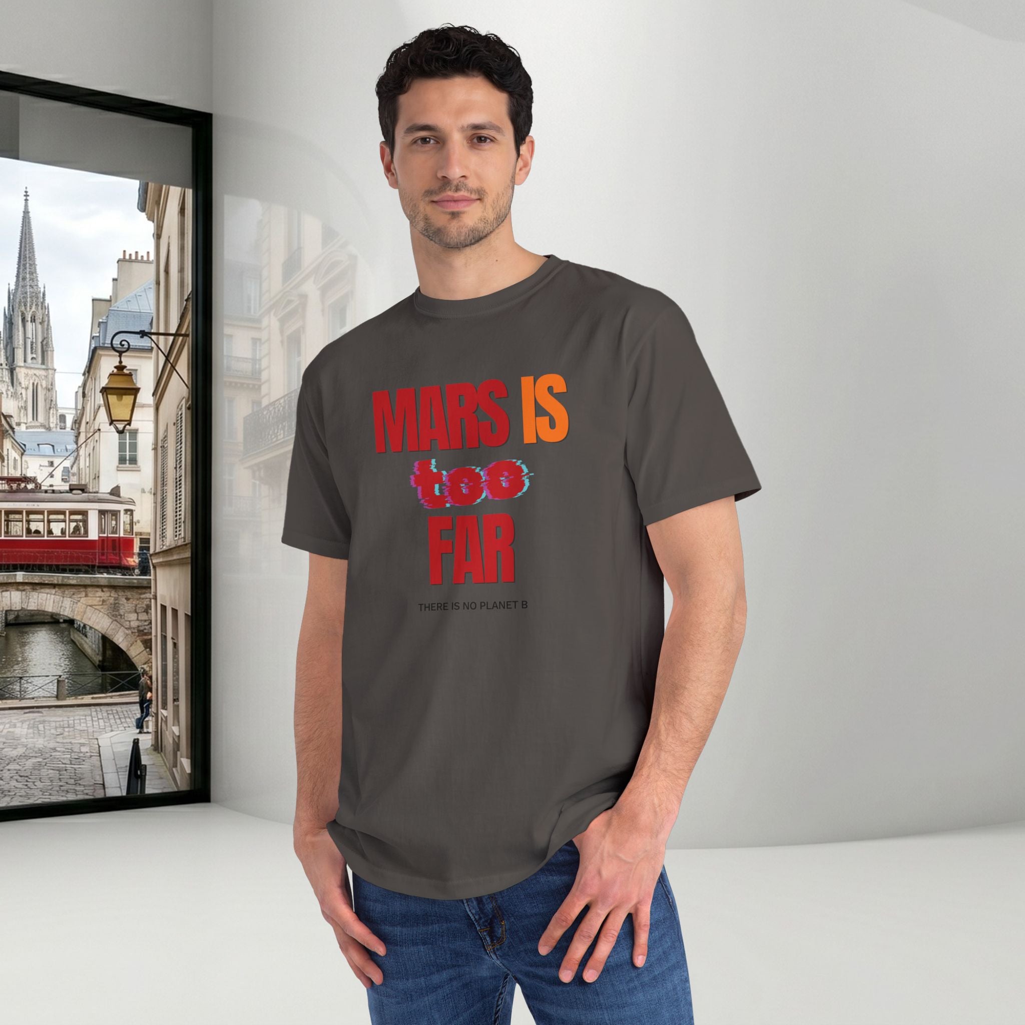 Mars Is Too Far ORGANIC T-Shirt — Retro Space Graphic Tee