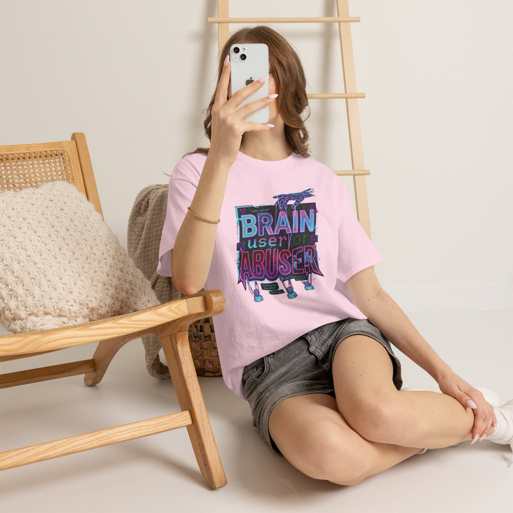 Brain User or Abuser GEN Z Unisex Tee — Retro Cyberpunk "Use Your Brain" Graphic T-Shirt