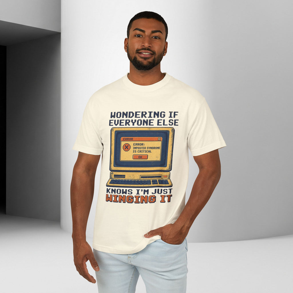 Winging It Retro Computer Unisex Tee — Funny Vintage Tech Graphic T-Shirt
