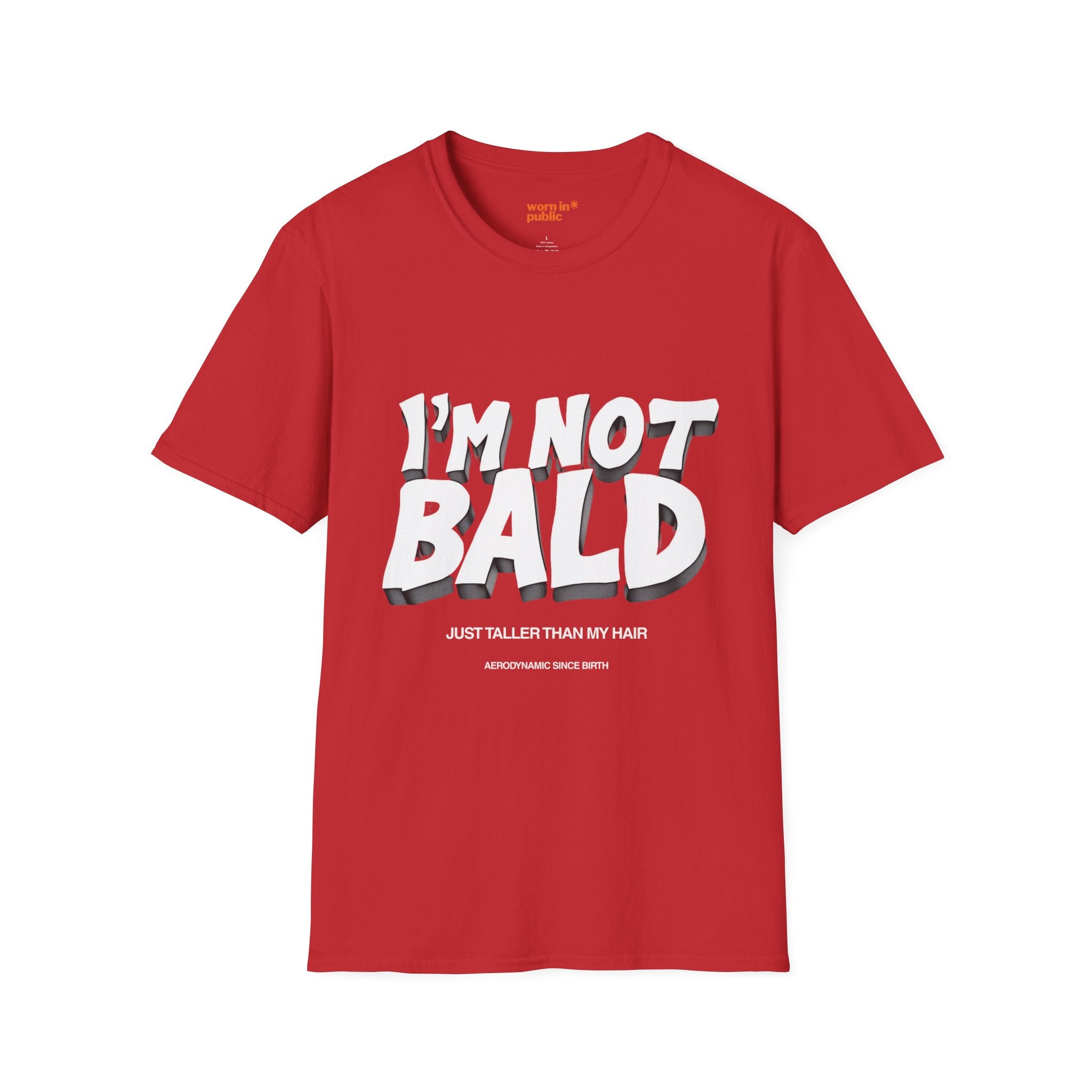 I'm Not Bald, I'm Aerodynamic T-Shirt | Funny Bald Guy Humor Tee for Men