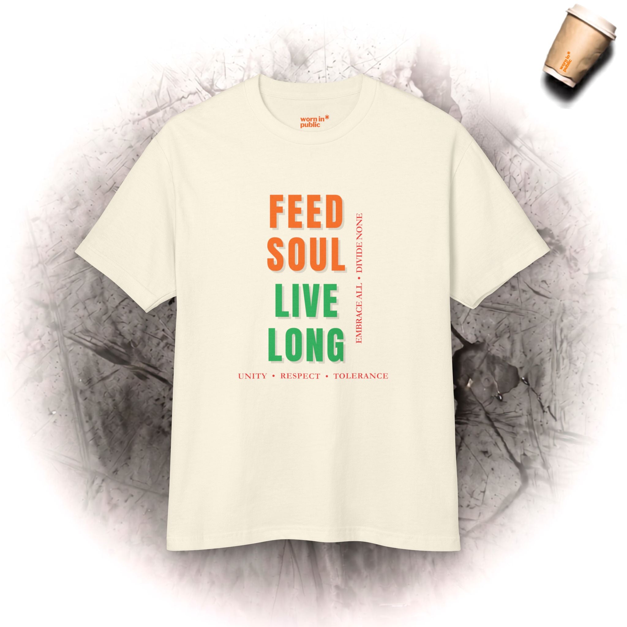 Feed Soul Live Long | Retro Unity Unisex Grafik-T-Shirt