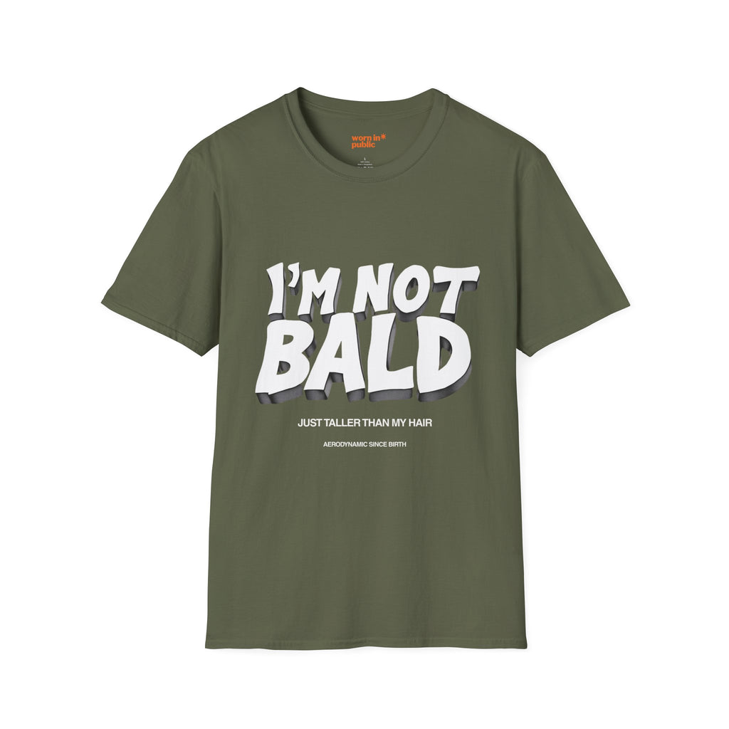 I'm Not Bald, I'm Aerodynamic T-Shirt | Funny Bald Guy Humor Tee for Men