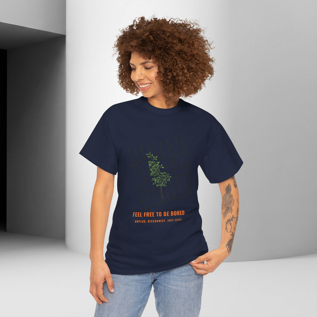 Unisex Botanical Tee — "Feel Free to Be Bored" Graphic T-Shirt