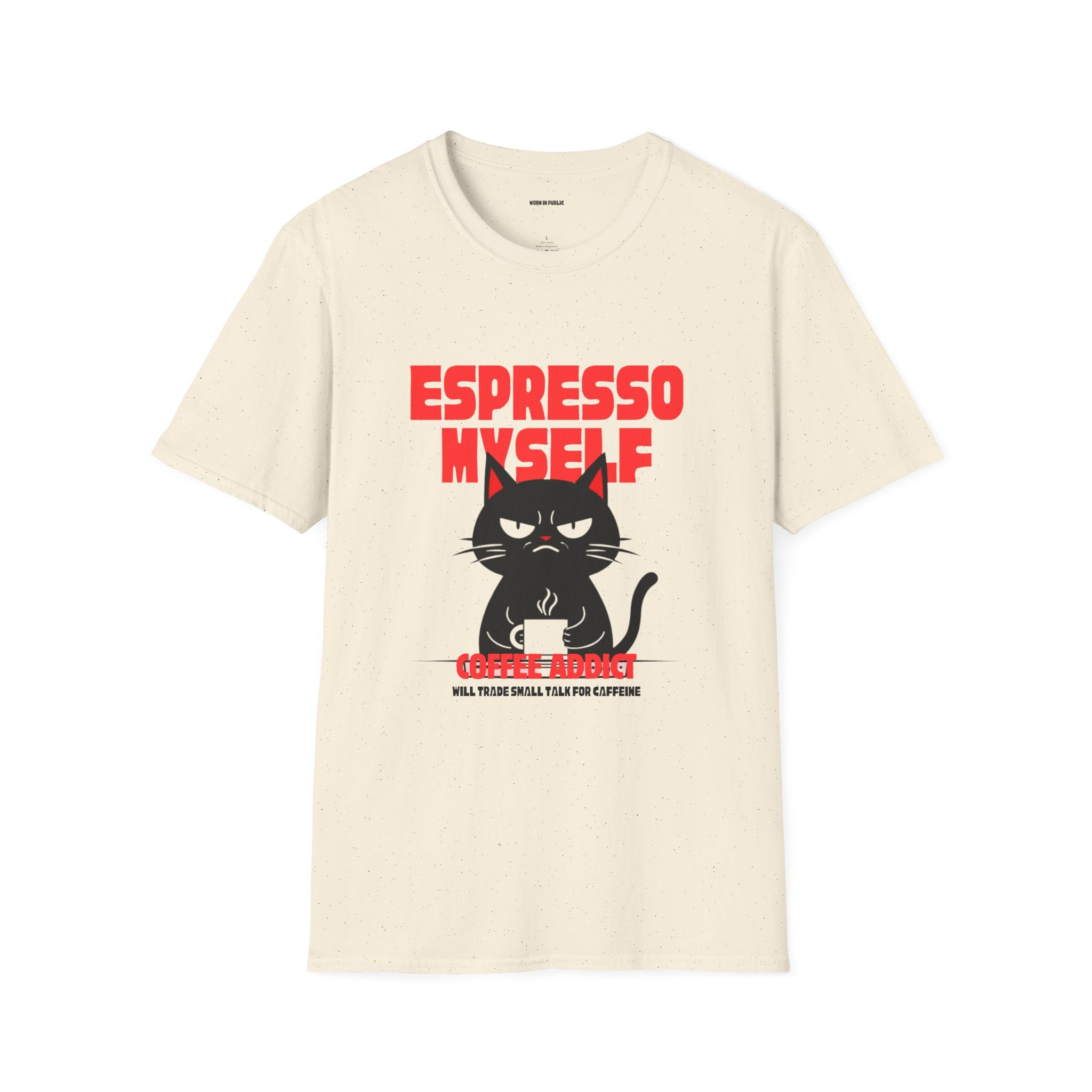 Espresso Myself Cat T-Shirt | Funny Coffee Addict Graphic Tee