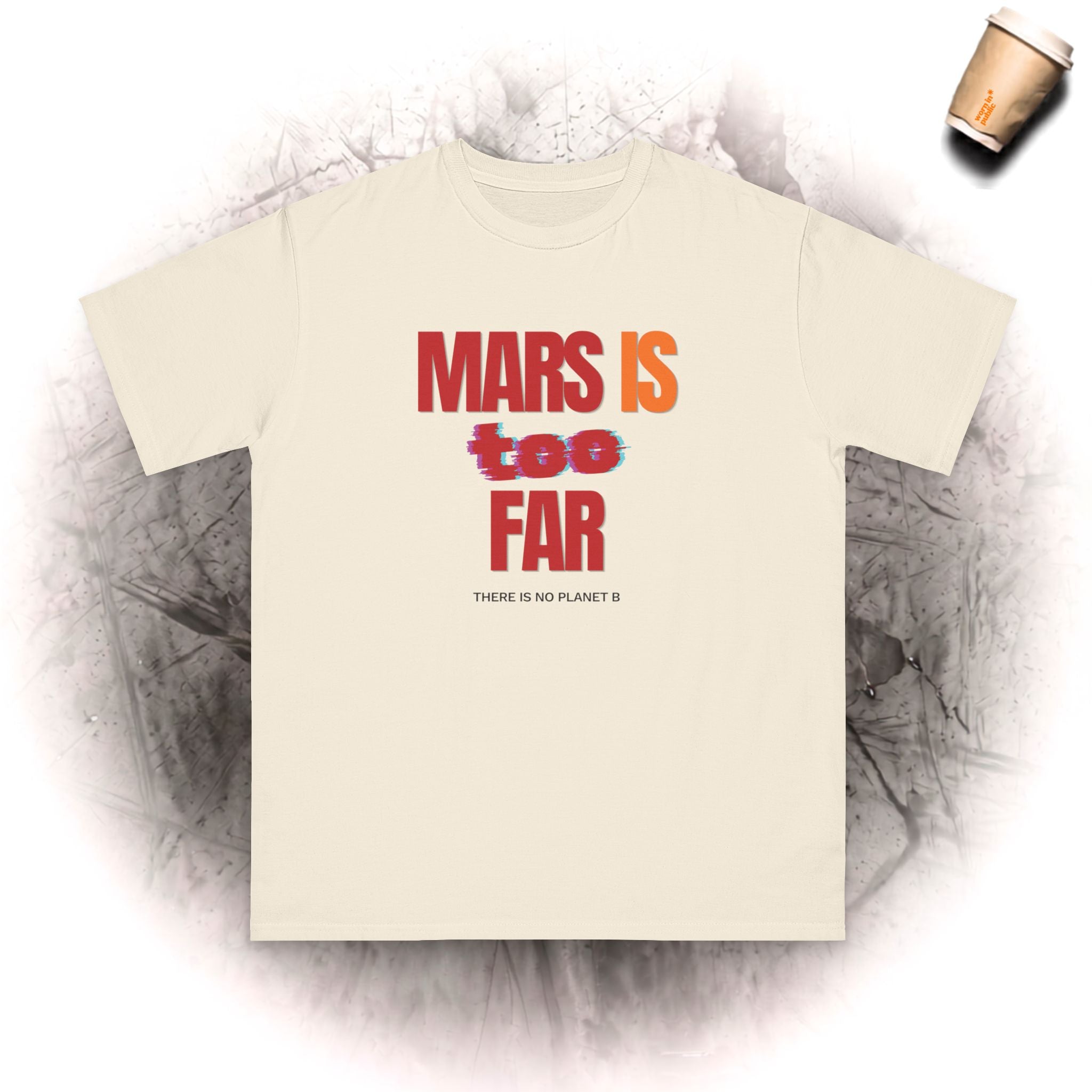 Mars Is Too Far BIO T-Shirt – Retro Weltraum Grafik T-Shirt