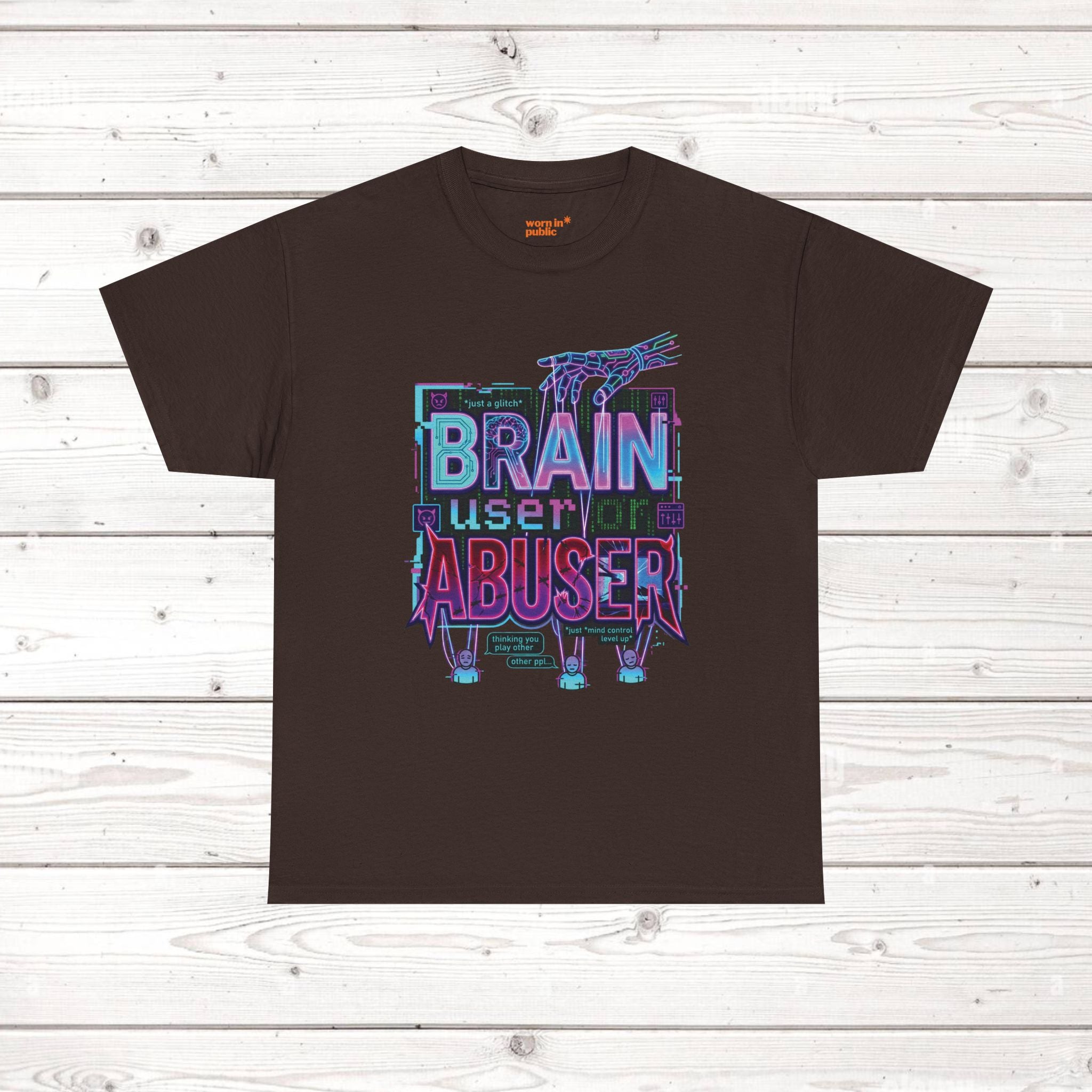 Brain User or Abuser GEN Z Unisex Tee — Retro Cyberpunk "Use Your Brain" Graphic T-Shirt