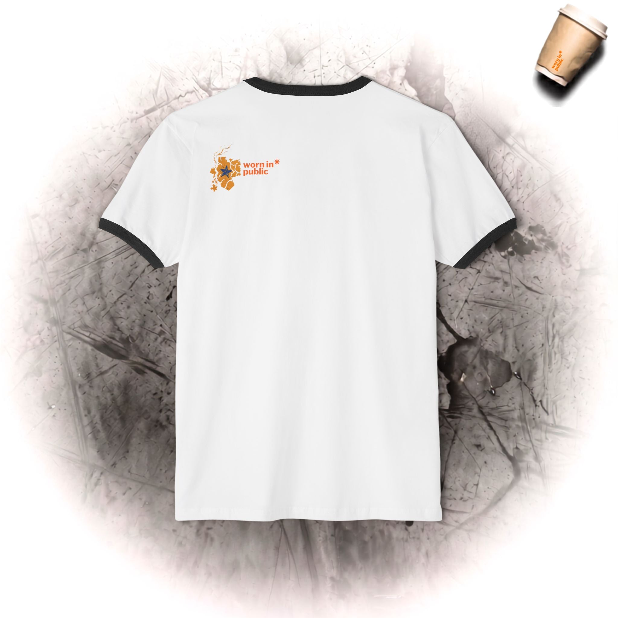 Kaputt Graphic Ringer T-Shirt — Vintage Unisex Distressed Map Design