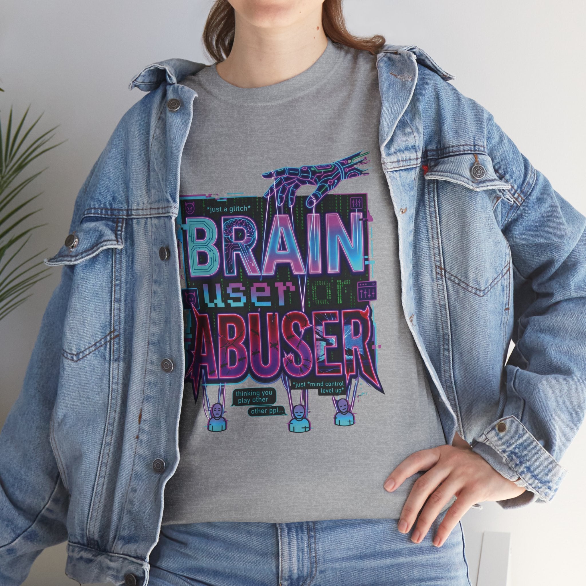 Brain User or Abuser GEN Z Unisex Tee — Retro Cyberpunk "Use Your Brain" Graphic T-Shirt