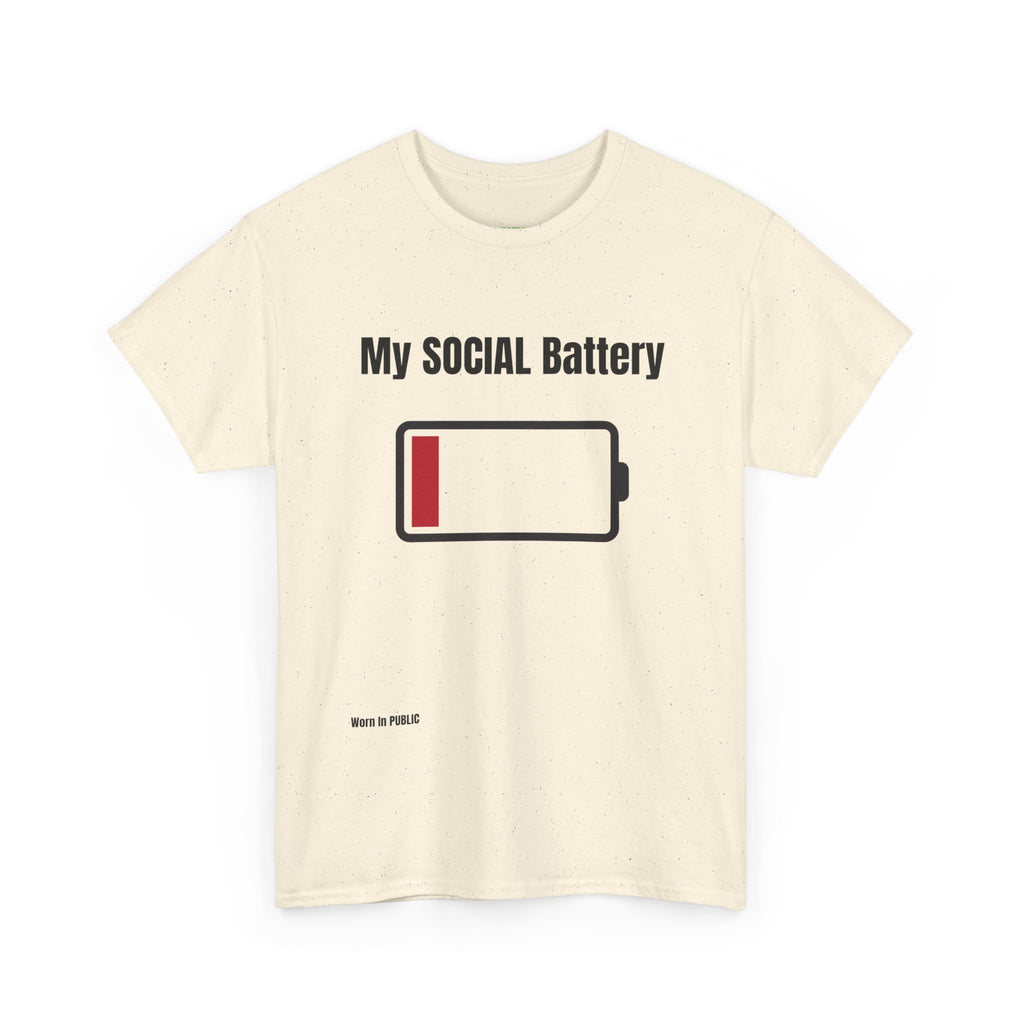 Low Battery Social Battery T-Shirt | Funny Introvert Graphic Tee