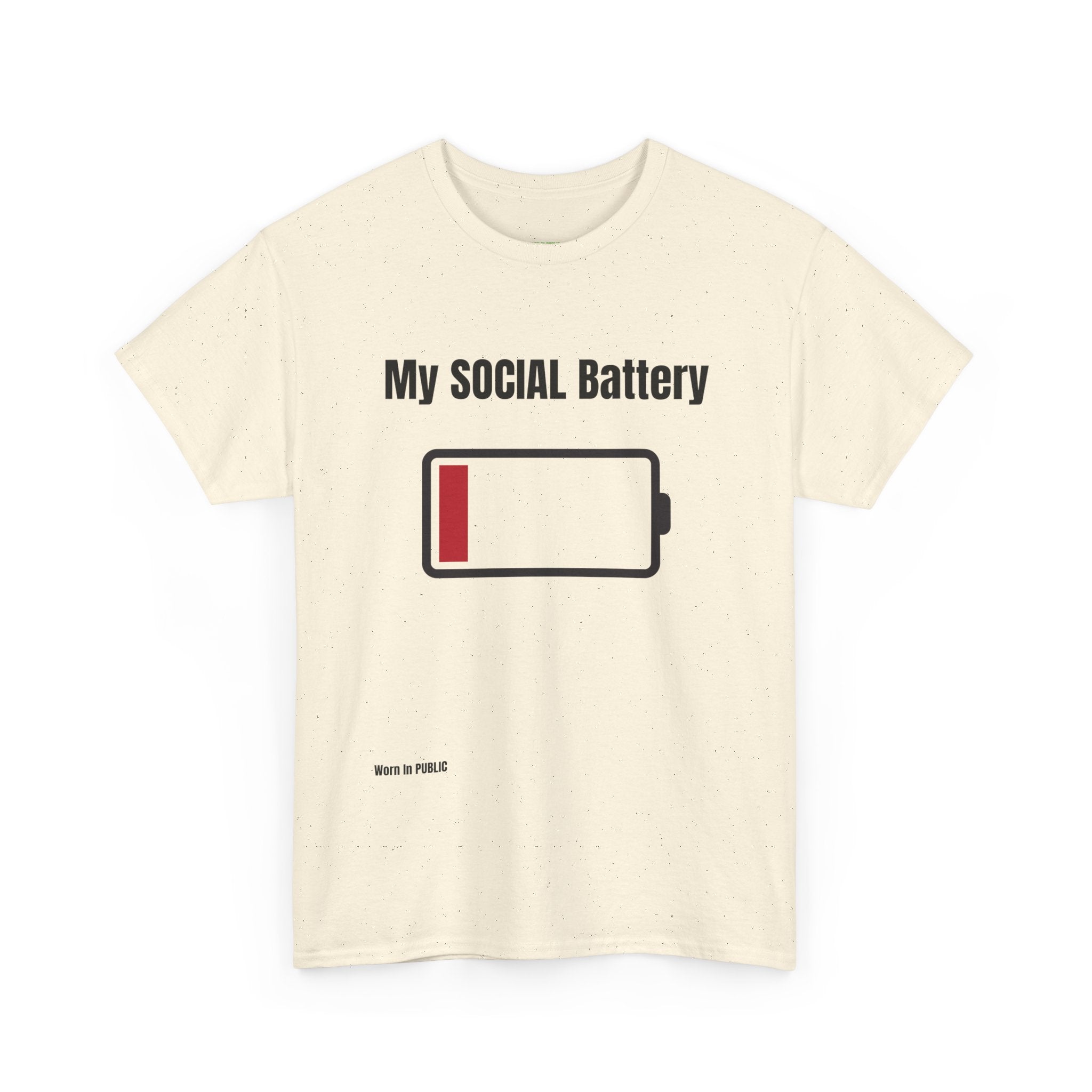 Low Battery Social Battery T-Shirt | Funny Introvert Graphic Tee