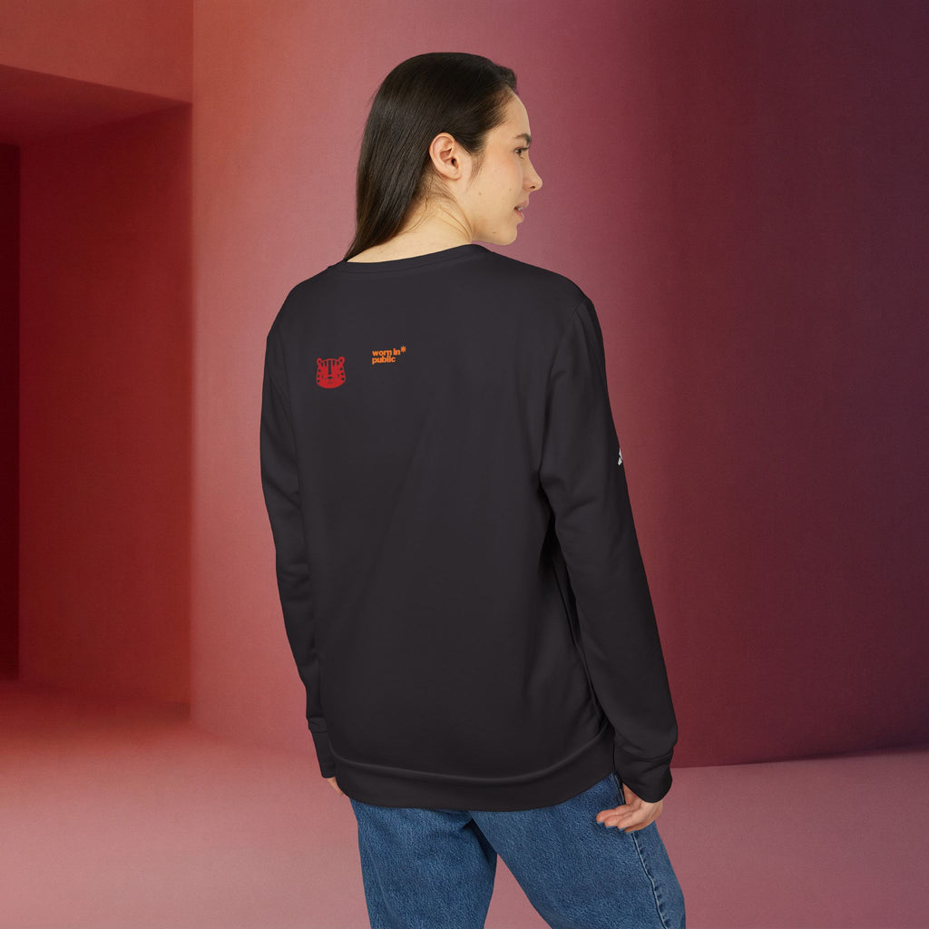 For a Wolf Crewneck Sweatshirt | Red Graphic Fleece Pullover