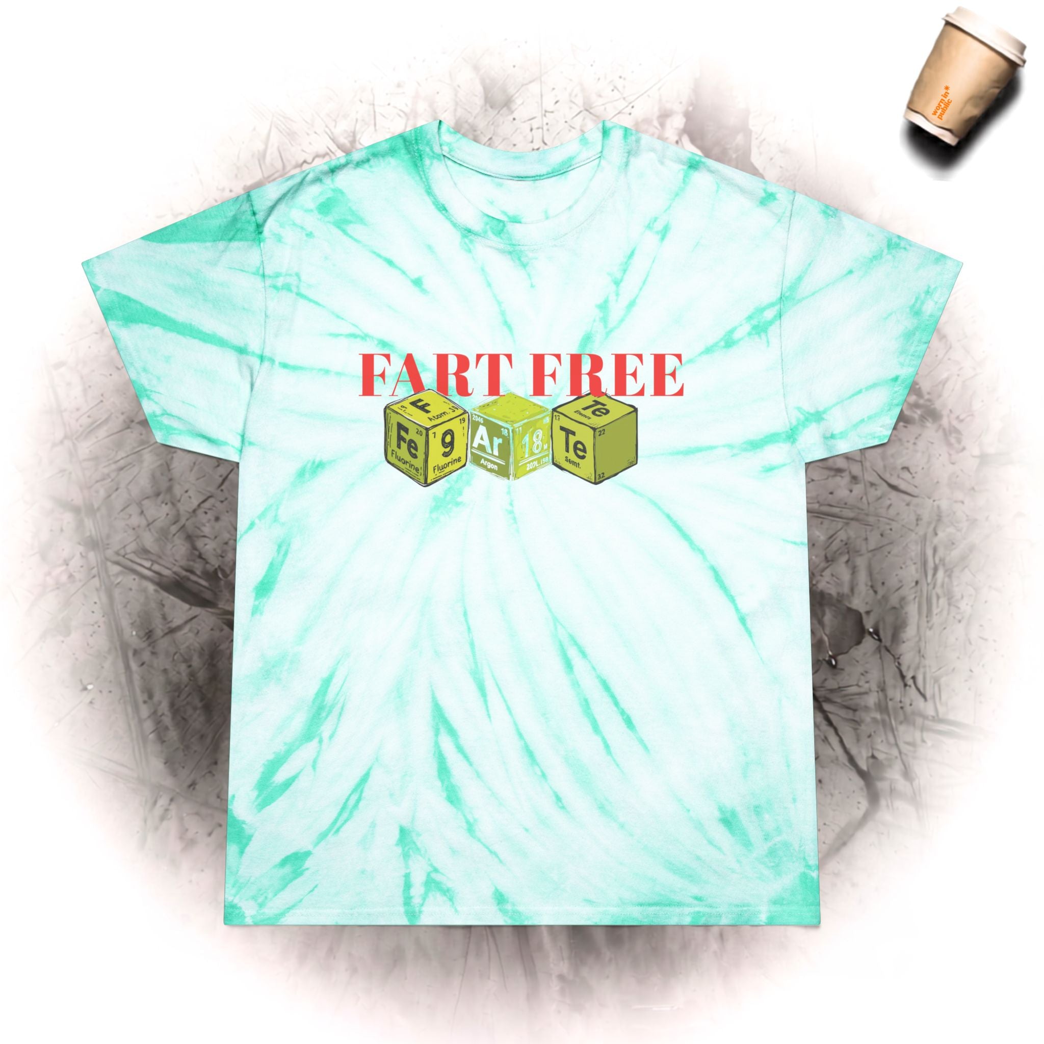 Fart Free Tie-Dye T-Shirt | Funny Graphic Tee in Cyclone Yellow