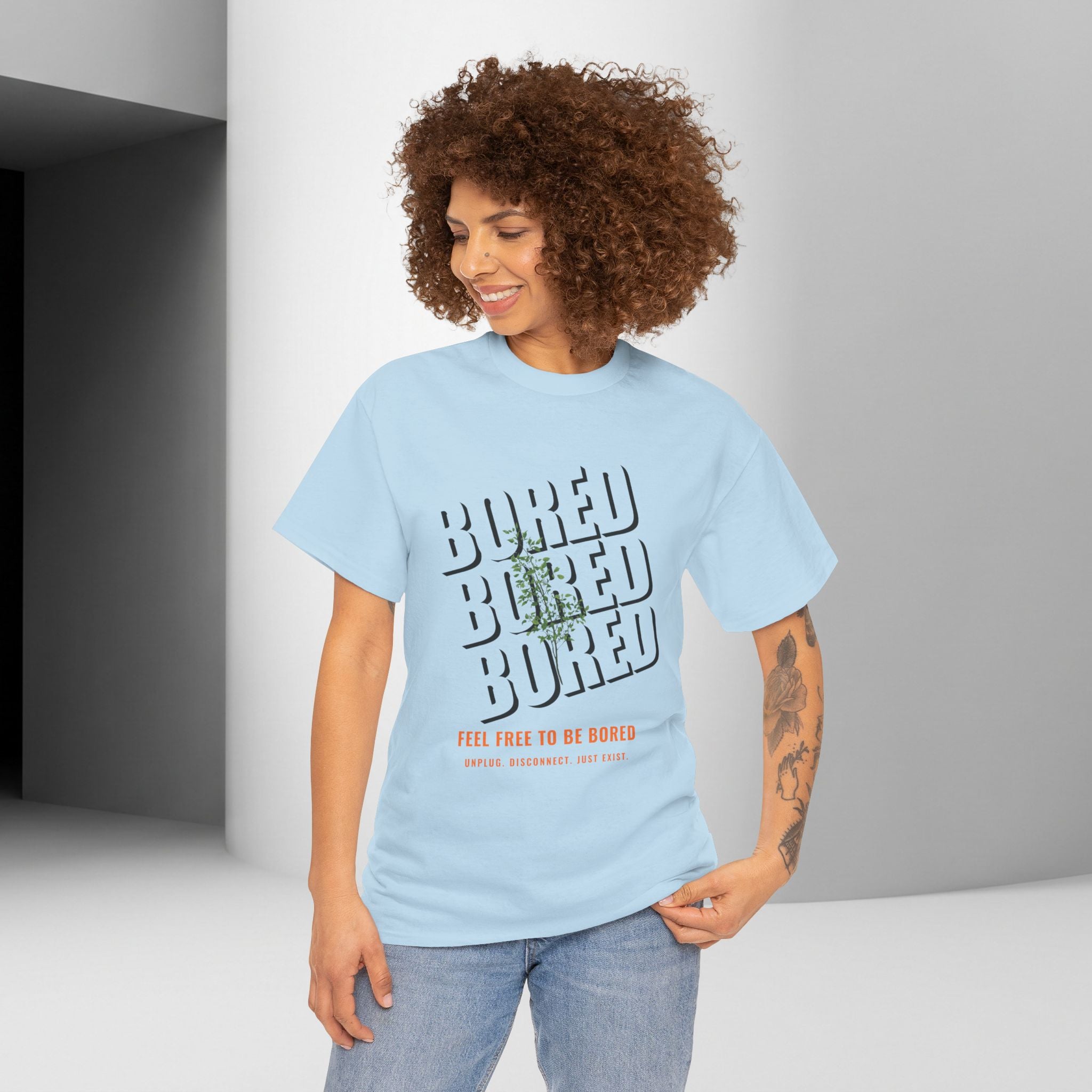 Feel Free to Be Bored Unisex Botanical T-Shirt | Anti-Hustle Grafik-T-Shirt