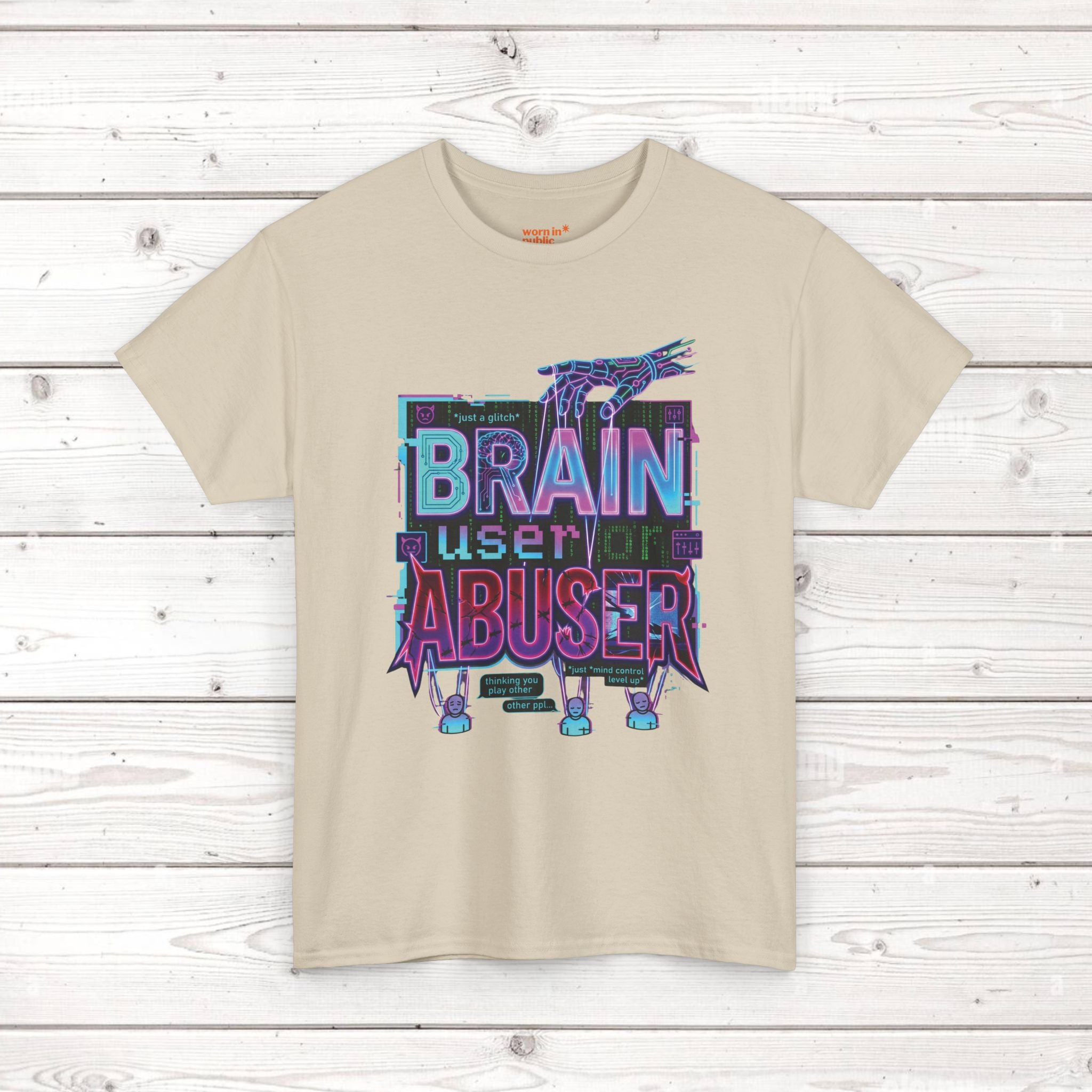 Brain User or Abuser GEN Z Unisex Tee — Retro Cyberpunk "Use Your Brain" Graphic T-Shirt