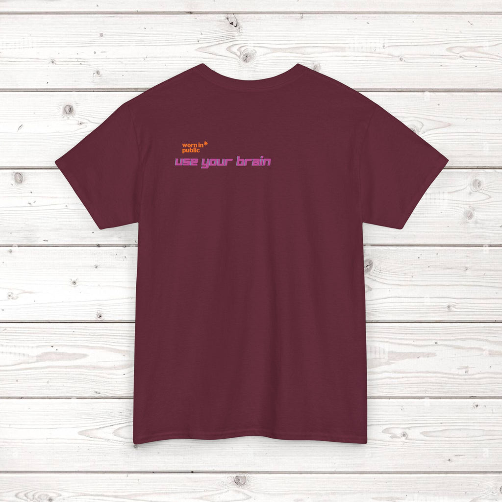 Brain User or Abuser GEN Z Unisex Tee — Retro Cyberpunk "Use Your Brain" Graphic T-Shirt