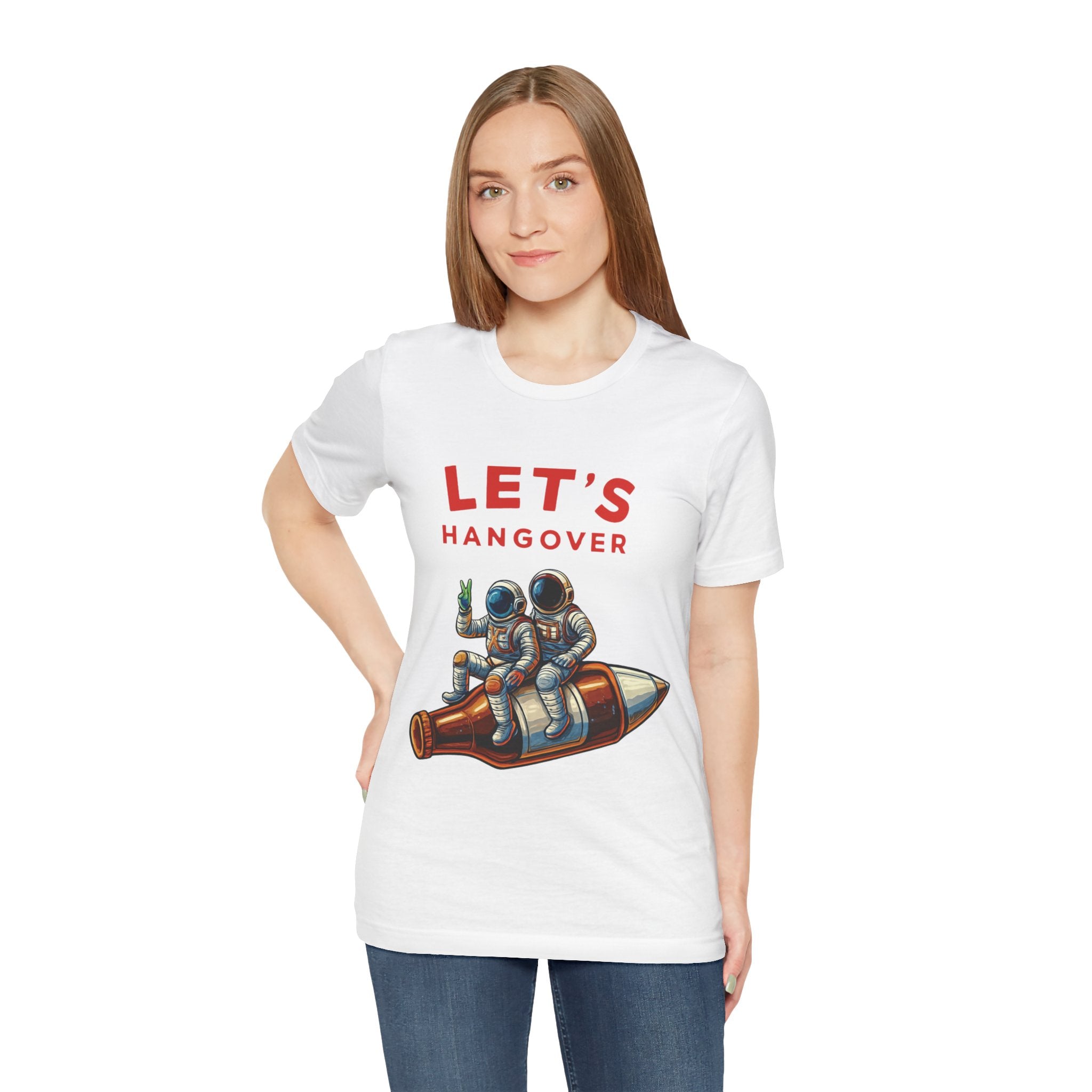 Let's Hangover Astronaut T-Shirt | Funny Space Beer Drinking Graphic Tee