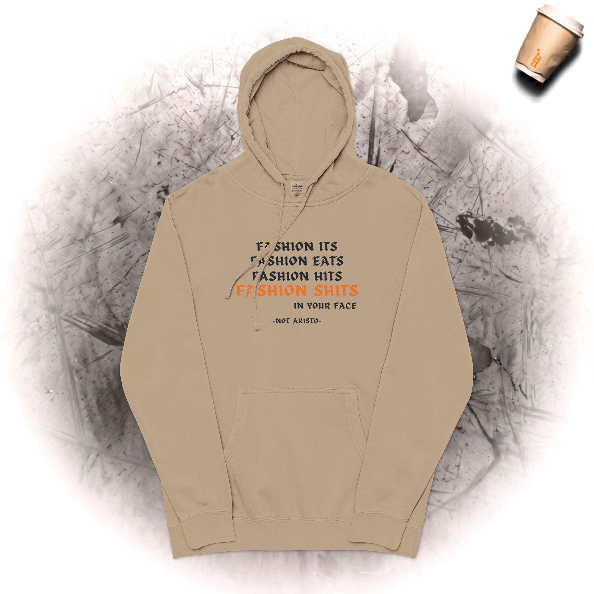 Fashion SHITS Hoodie | Minimalistischer „Crate“-Grafik-Pullover in Vintage-Waschung