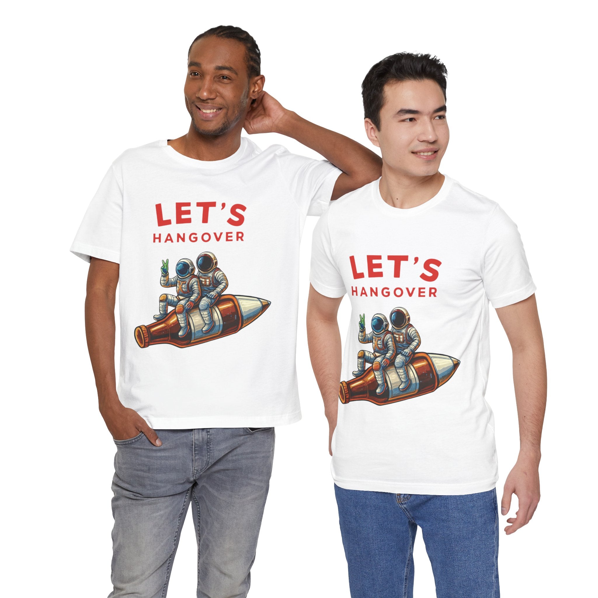 Let's Hangover Astronaut T-Shirt | Funny Space Beer Drinking Graphic Tee