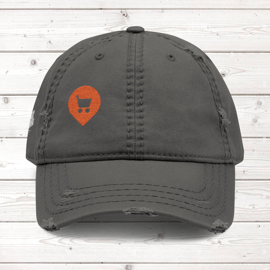 Distressed Embroidered Hat CART returner — Orange Pin & “Worn in Public”