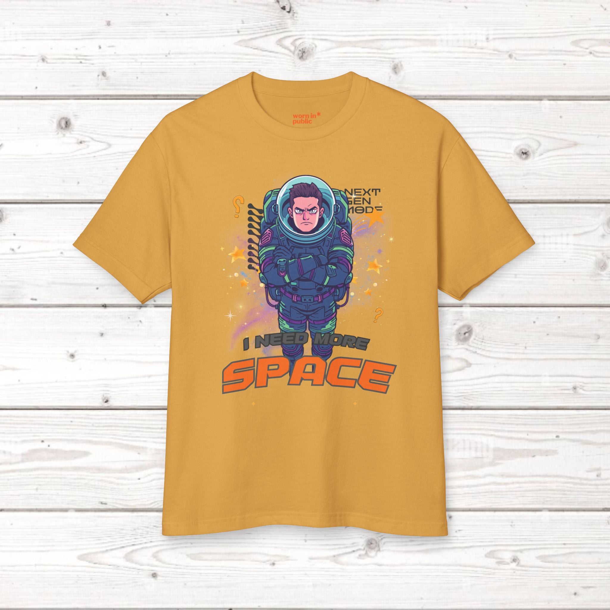 Unisex T-Shirt mit Weltraum-Grafik | I Need Space Astronauten-Shirt