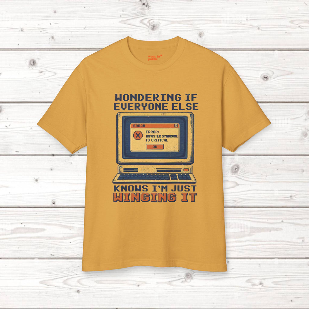 Winging It Retro Computer Unisex Tee — Funny Vintage Tech Graphic T-Shirt