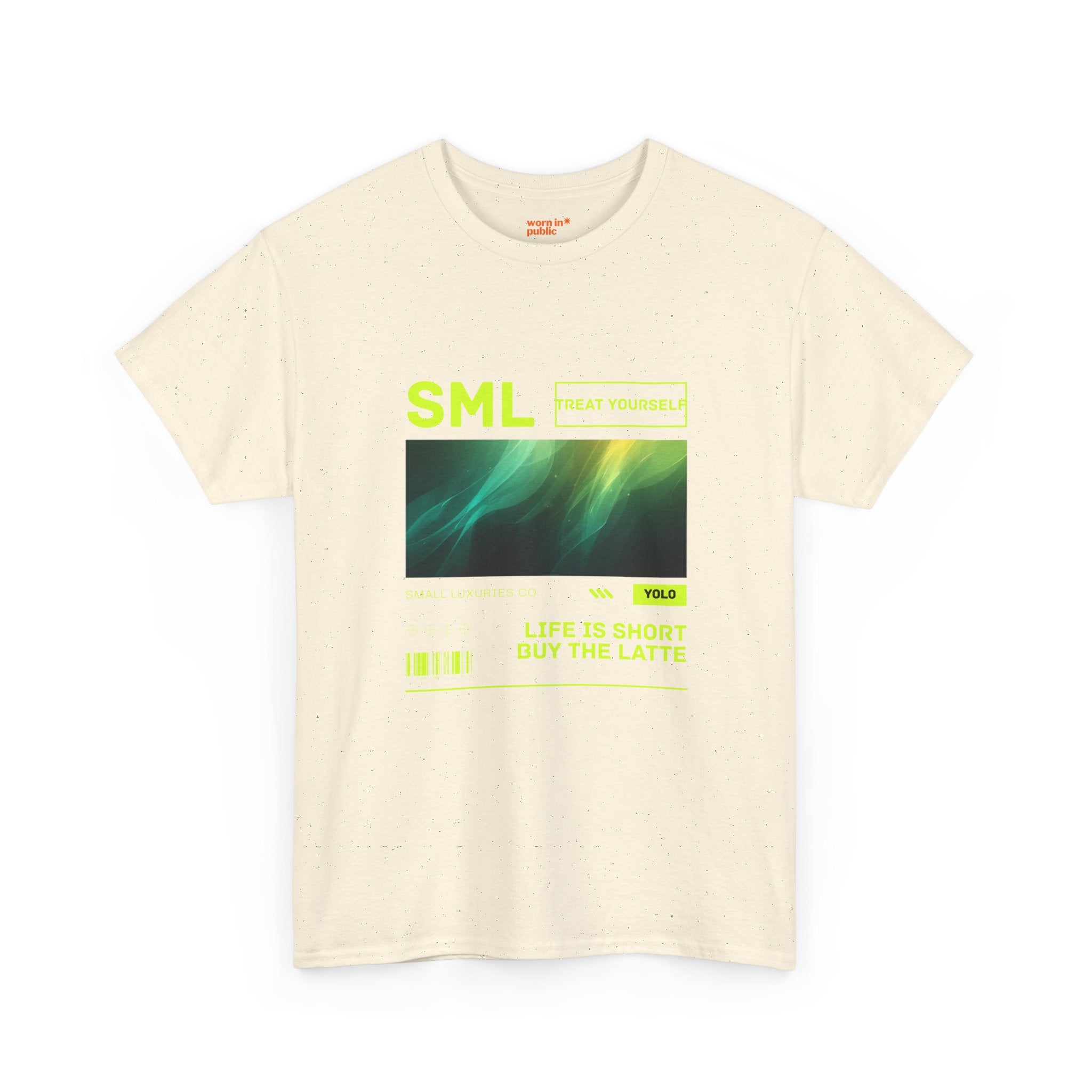 Luxuries of Life Neon Abstract Wave T-Shirt | Barcode Graphic Tee