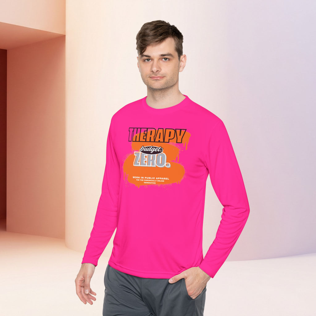 Therapy Budget Zero Long Sleeve Tee | Funny Mental Health Humor Shirt