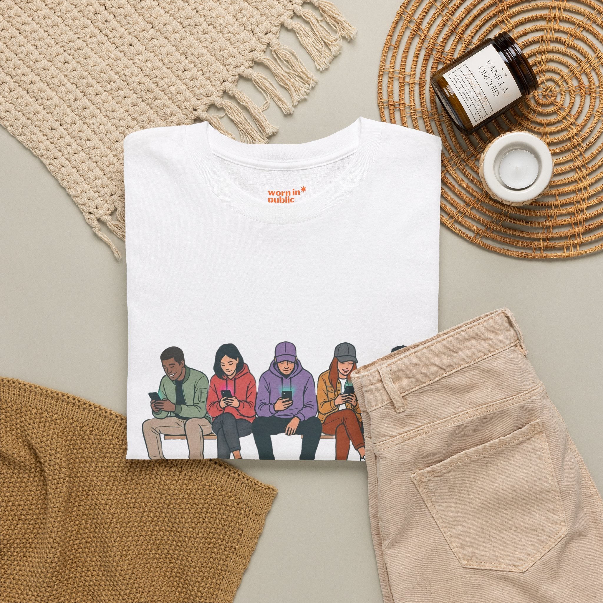 Connected Friends Graphic Tee – Casual Unisex Crewneck Shirt