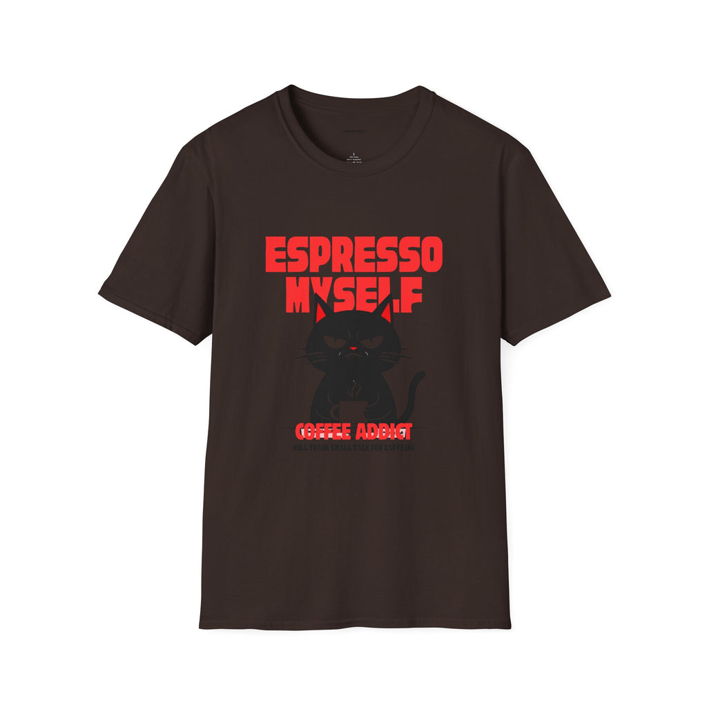Espresso Myself Cat T-Shirt | Funny Coffee Addict Graphic Tee
