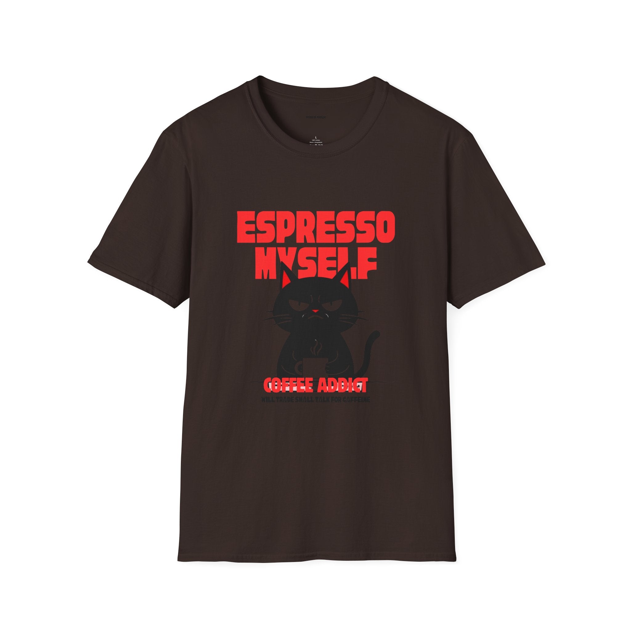 Espresso Myself Cat T-Shirt | Funny Coffee Addict Graphic Tee