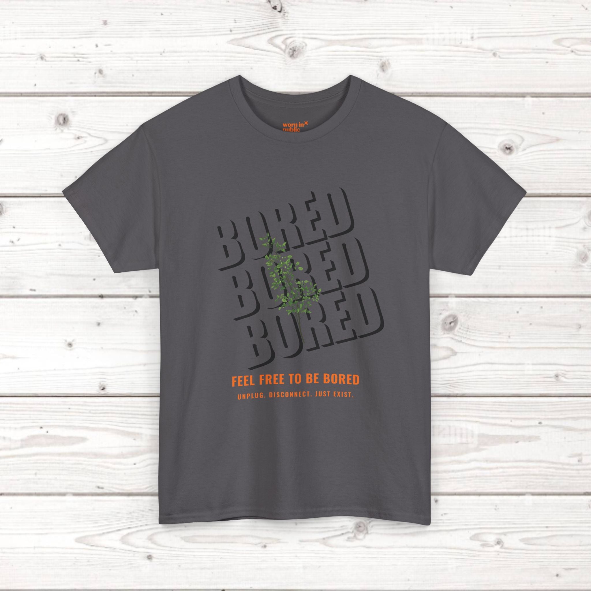 Unisex Botanical Tee — "Feel Free to Be Bored" Graphic T-Shirt