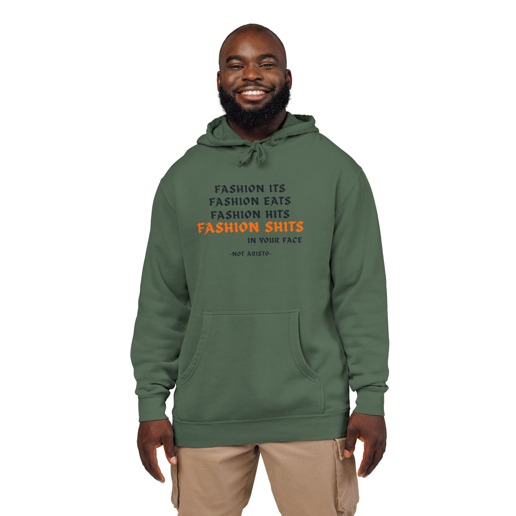 Fashion SHITS Hoodie | Minimal 'Crate' Graphic Pullover in Vintage Wash