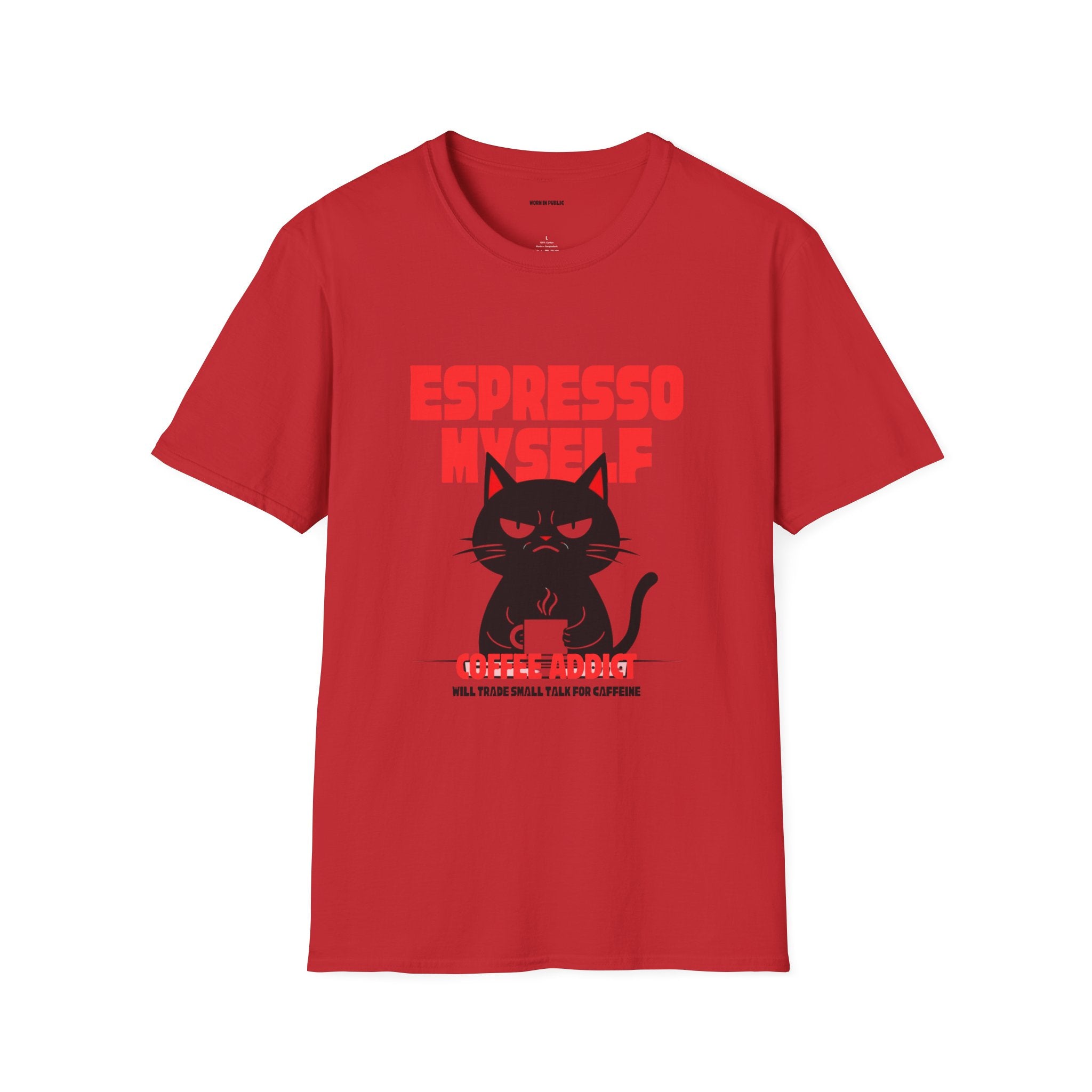 Espresso Myself Cat T-Shirt | Funny Coffee Addict Graphic Tee