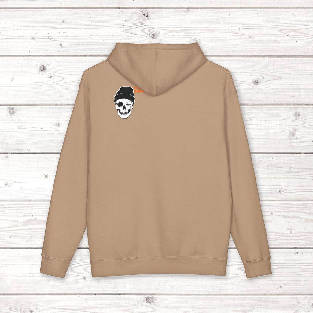 Too Tired To Care Skull Hoodie | Funny Sarcastic Graphic Sweatshirt for the Exhausted
