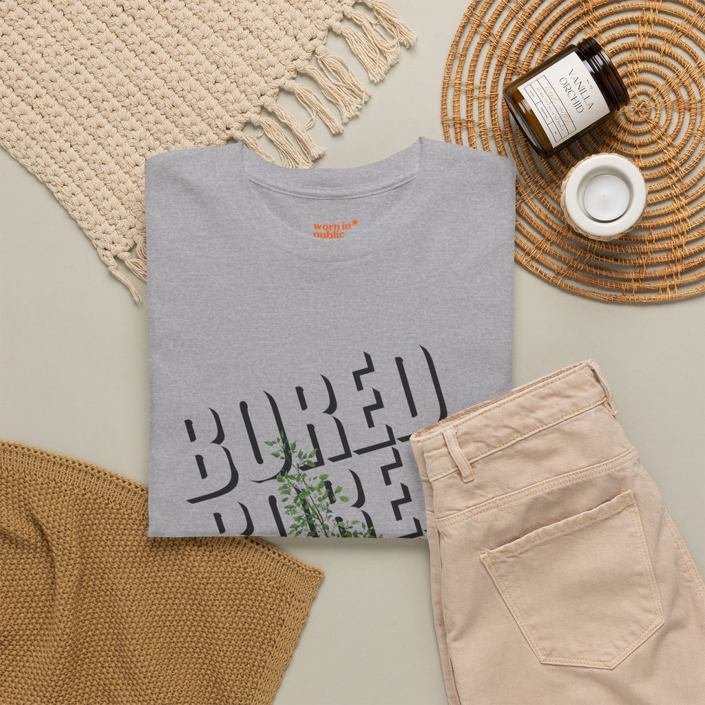 Unisex Botanical Tee — "Feel Free to Be Bored" Graphic T-Shirt