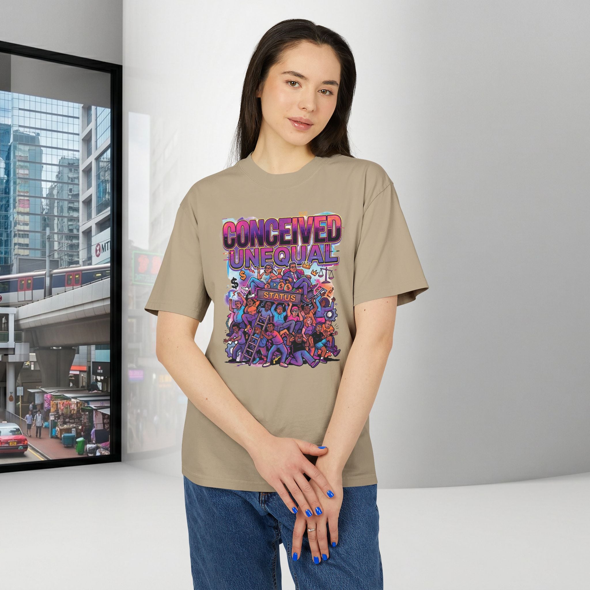Conceived Unequal | Oversized Boxy Graphic Tee